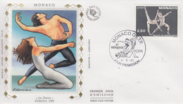 Enveloppe  FDC  1er  Jour    MONACO    EUROPA    1993 - 1993