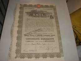 CERTIFICATO NOMINATIVO PER AZIONI N.1 1941 SOCIETA' NAZIONALE PER L'IMPORTAZIONE DEL LEGNAME S.N.I.L - Verkehr & Transport