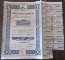 Achat Immédiat - Côte D'Ivoire - Société De Transit De Grand-Lahou - Action De 100 Francs - 1925 - Navy