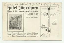 WIEN - HOTEL JAGERHORN 1951 - BIGLIETTO  - NV FP - Publicités