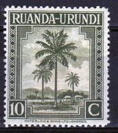 Ruanda-Urundi 1942 Single 10c Stamp From The Definitive Set. - Ungebraucht