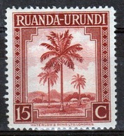 Ruanda-Urundi 1942 Single 15c Stamp From The Definitive Set. - Unused Stamps