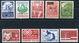 Denmark. 9 Different Charity Stamps** - Collections