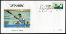 = FRANCE 1991 - CHELLES - Mondial De Canoe Kayak - 1er Jour De La Flamme - Kanu