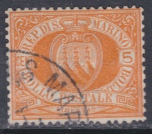 Saint-Marin N° 2 O  5 C. Orange, Oblitération Légère Sinon TB - Usados