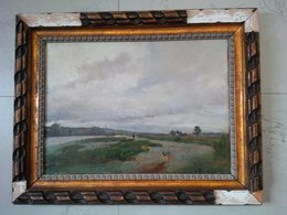 HUILE SUR PANNEAU PAYSAGE GRANDSIRE PIERRE EUGENE A CONFIRMER 1825 1905 - Olieverf