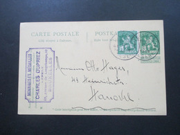 Belgien GA 1913 Mit Zusatzfrankatur Nach Hannover Monnaies Medailles Charles Dupriez Expert Bruxelles - Briefkaarten 1909-1934