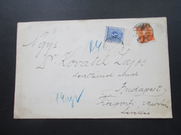Ungarn 1939 Ortsbrief Budapest Mit Nachportomarke 4 Filler Mit Zwischensteg!! - Cartas & Documentos