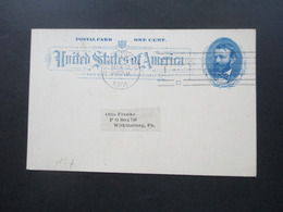 USA 1901 Ganzsache Druck Pittsburg Monthly Meating Of The Twin City Philatelic Society - Lettres & Documents