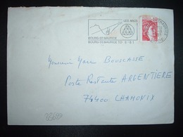 LETTRE TP SABINE 1,40 ROUGE OBL.MEC.10-8 1981 73 BOURG ST MAURICE SAVOIE Pour POSTE RESTANTE ARGENTIERE (74) - 1960-.... Cartas & Documentos