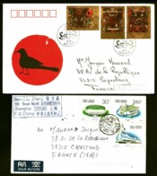 LOT 3 LETTRE CHINE POSTE AERIENNE 1989-91 JOLI TIMBRAGES + 1 LETTRE DU JAPON 1975 3 TIMBRES- 2 SCANS - Luchtpost