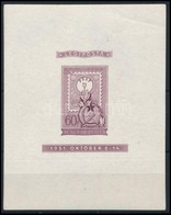 ** 1951 Jó Minőségű Vágott Lila Blokk (375.000) (gumierek / Gum Creases) - Altri & Non Classificati