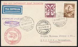 1934 Zeppelin Dél-amerikai útja Légi Levél Rajta Repülő 72f és 2P - Sonstige & Ohne Zuordnung