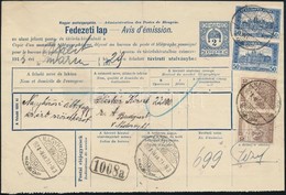 1923 Fedezeti Lap 120K Bérmentesítéssel, Mögé Ragasztott Távirattal. Ritka Darab!! - Sonstige & Ohne Zuordnung