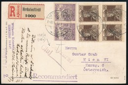 Kolozsvár 1920 Cenzúrás Ajánlott Képeslap Herkulesfürdőről Bécsbe. Signed: Bodor - Sonstige & Ohne Zuordnung