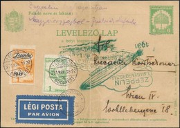 1931 Légi Díjjegyes Levelezőlap Zeppelin 1P + 2P Díjkiegészítéssel, 'ZEPPELIN I. MAGYARORSZÁG-NÉMETORSZÁG ÚTJA' Bélyegzé - Other & Unclassified