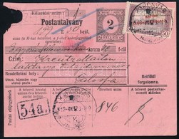 1919 Okt. 29. Postautalvány Tanácsköztársaság 50f Bérmentesítve 'KAPOSVÁR' - 'GÁLOSFA' - Sonstige & Ohne Zuordnung