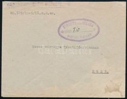 1945 II. 15. Miniszterelnökségi Postaszolgálati Levél Egerbe Küldve A Heves Megyei Tisztifőorvosnak, Rendkívül Ritka Kül - Other & Unclassified