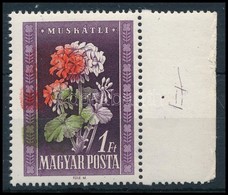 ** 1950 Virág 1Ft ívszéli Bélyeg Látványosan Eltolódott Színnyomatokkal - Sonstige & Ohne Zuordnung