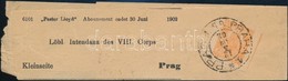 1902 Hírlapbélyeg Teljes Címszalagon Prágai érkezési Bélyegzéssel - Sonstige & Ohne Zuordnung