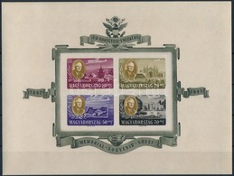 ** 1947 Roosevelt Jó Minőségű Vágott Blokk Nagy Papírránccal / Good Quality Imperforate Block With Paper Crease (55.000+ - Altri & Non Classificati