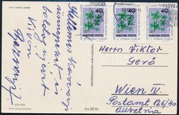 1963 Újév 40f  Vágott Hármascsík Képeslapon Bécsbe - Other & Unclassified