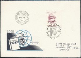 1968 Évfordulók (VI.) K. Marx (1818-1883) Vágott Bélyeg FDC-n - Altri & Non Classificati