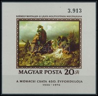 ** 1976 Festmény (XVI.) - Mohácsi Csata Vágott Blokk (5.000) - Altri & Non Classificati