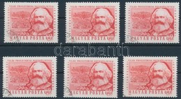O 1964 Marx ESFMÉNYEK 6 Db Lemezhibás Bélyeg (21.000) - Altri & Non Classificati