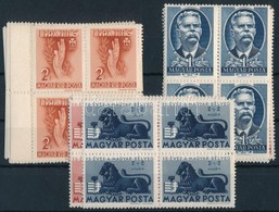 ** 1939 Pax-Ting Sor 4-es Tömtökben + 1946 Bélyegjubileum Sor 4-es Tömbökben + 1951 Gorkij Sor 4-es Tömbökben - Altri & Non Classificati