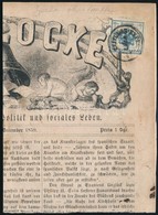 1859 Újság Előlap Részlet 1kr Hírlapilleték Bélyeggel 'ZEITUNGS-EXPED' - Other & Unclassified