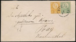 1872 Kőnyomat 3kr és Réznyomat 2kr Vegyes Bérmentesítés Levélen Prágába / Mi 2 + 8, Mixed Franking On Cover 'PANCSOVA' - - Andere & Zonder Classificatie