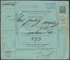 1875 Kétnyelvű Posta Utánvételi Jegy Vegyes Bérmentesítéssel (Színesszámú 3kr Párral Díjkiegészítve) - Autres & Non Classés