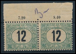 ** 1903 Feketeszámú Portó 12f ívszéli Pár (6.000) (kis Betapadás / Gum Distrubance) - Altri & Non Classificati