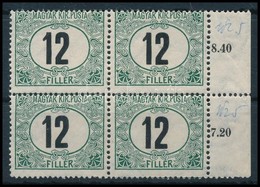 ** 1909 Portó 12f  Elfogazott ívszéli Négyestömb - Other & Unclassified