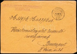1916 Tábori Posta Levél / Field Post Cover 'A M.KIR. 202. HONVÉD GY. DANDÁR PARANCSNOKSÁG BÍRÓSÁGA' + 'FP 435'' - Other & Unclassified