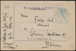 1917 Tábori Posta Levelezőlap / Field Postcard 'Verg. Maform. Gruppe VII. Marschkomp. 1./XXXI/Ldst 1.' + 'FP 437 B' - Andere & Zonder Classificatie