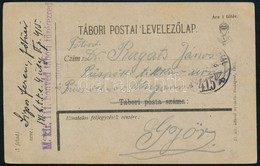 1918 Tábori Posta Levelezőlap 'M.kir. 141. Honvéd Tábori Tüzérezred 4. üteg' + 'TP 415' - Altri & Non Classificati