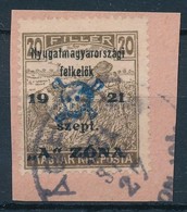 Nyugat-Magyarország II. 1921 Arató 20f Kivágáson, Bodor Vizsgálójellel (25.000) - Other & Unclassified