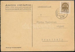 1940 Levelezőlap OROSZVÁR-SZOMBATHELY Vasúti Mozgóposta Bélyegzéssel / Postcard With Railway Postmark - Andere & Zonder Classificatie