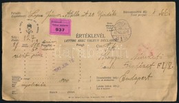 1942 Értéklevél 9.800 Pengőről, 1,66P Bérmentesítéssel / Insured Cover 'UJVIDÉK' - Andere & Zonder Classificatie