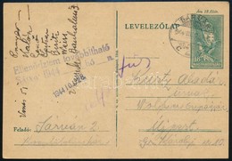 1944 Díjjegyes Levelezőlap A Sárvári Gettóból Újpestre, Cenzúrázva / Censored PS-card From The Sárvár Ghetto To Ujpest - Other & Unclassified