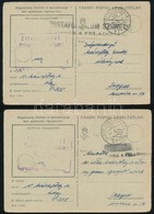 1944 2 Db Tábori Posta Levelezőlap Klf 'POSTAFORGALOM SZÜNETEL / VISSZA A FELADÓNAK' Bélyegzéssel - Other & Unclassified