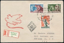 1950 Béke (III.) Sor Ajánlott FDC-n Amerikába - Andere & Zonder Classificatie