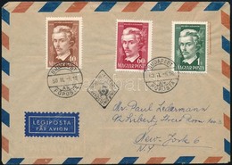 1950 Petőfi Sándor (III.) Sor Légi FDC-n Amerikába - Otros & Sin Clasificación