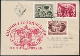 1950 Szakszervezet Sor FDC-n Amerikába - Otros & Sin Clasificación