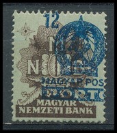 ** 1953 Szükségportó 12f Bélyeg Nagyon Erős Felülnyomat Elcsúszzással - Altri & Non Classificati