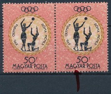 ** 1960 Olimpia 50f Pár, A G Betű Alatt Festékfolt - Other & Unclassified