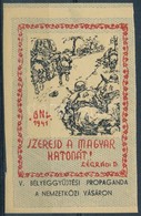 ** 1941/9abb I Magyar Honvéd Emlékív 'Szeresd A Magyar Katonát' (ívszélek Levágva) (8.000) - Otros & Sin Clasificación