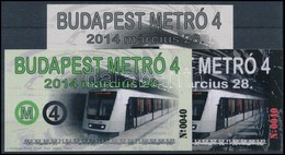 ** 2014 Budapest Metró 4 3 Db Klf Emlékív - Other & Unclassified